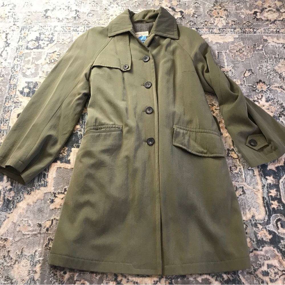 Dries Van Noten Olive Green Trench Coat